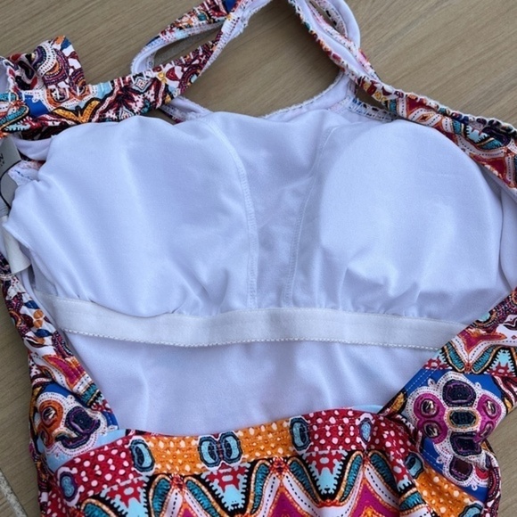 Kenneth Cole Casablanca Off The Shoulder High Neck One Piece Swimsuit Small - Picture 11 of 12